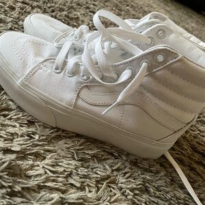 Vans White Platform Sneakers
